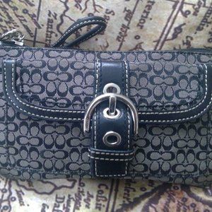 Coach C monogram mini clutch